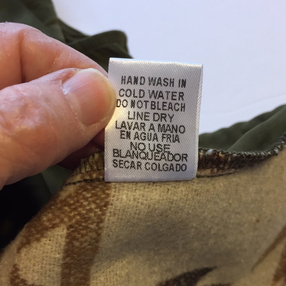 Entro Olive Green Utility Vest  Wool Blend Southwestern Aztec Back Size 1X - Picture 8 of 11
